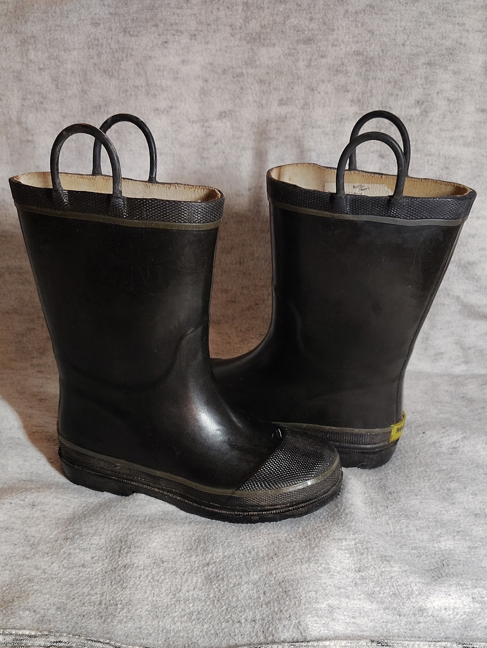 Western Chief Black Kids Rain Boots with Pull Handles